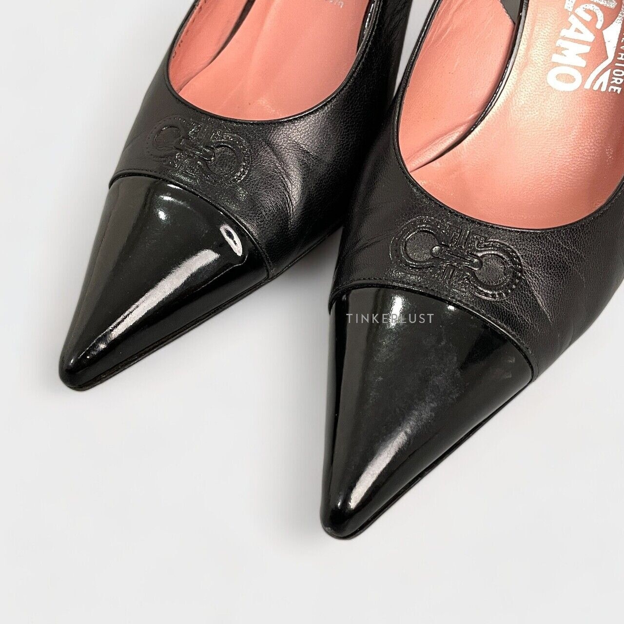 Salvatore Ferragamo Carisa Black Leather Heels