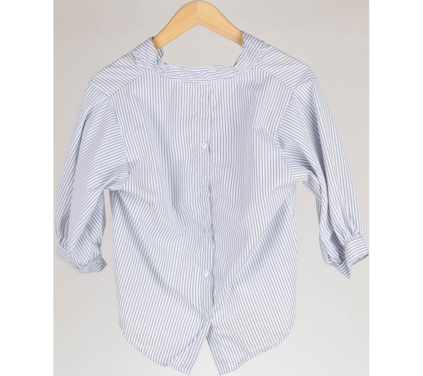 Choe'go by PK White And Black Striped Blouse