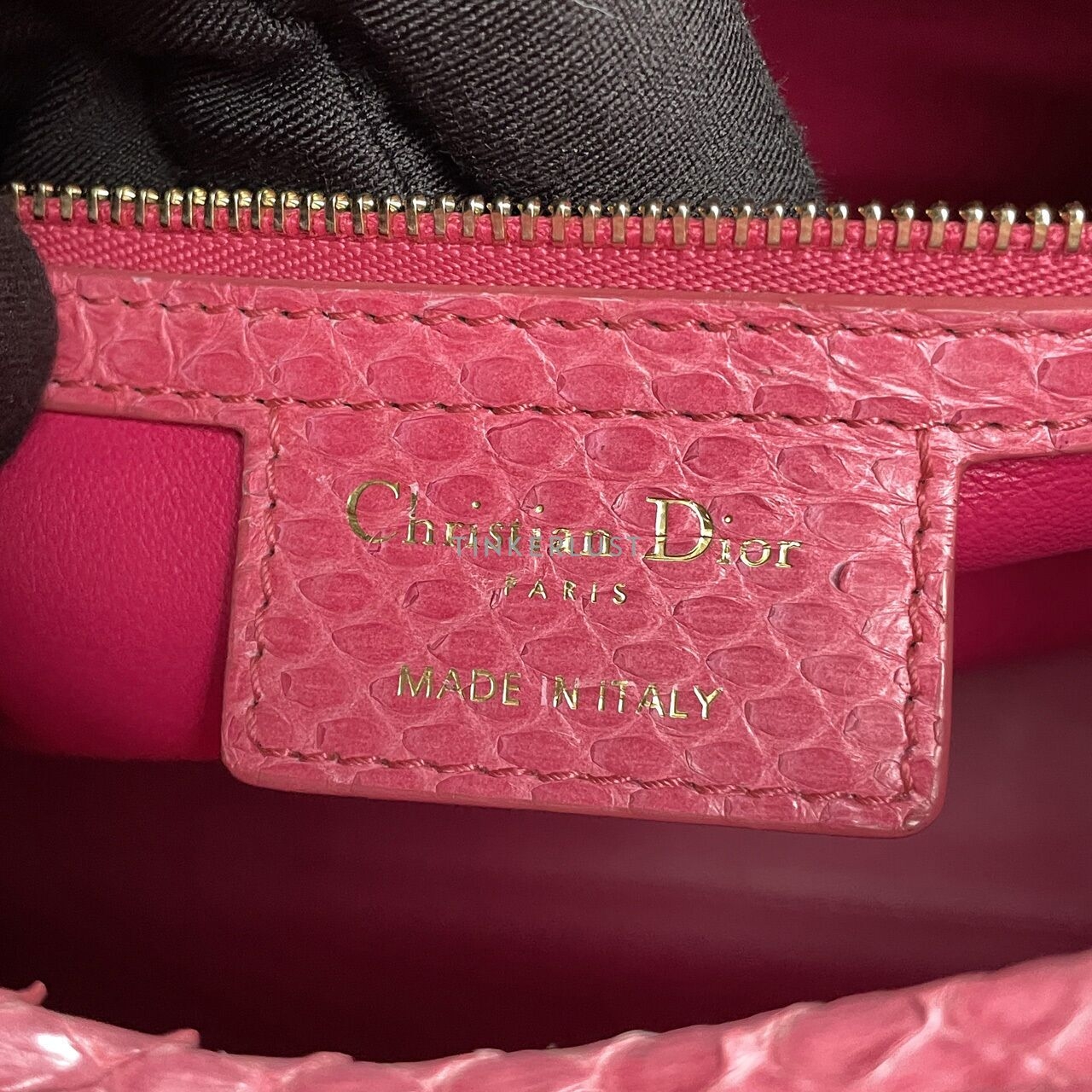 Christian Dior Lady Dior Phyton Pink Satchel
