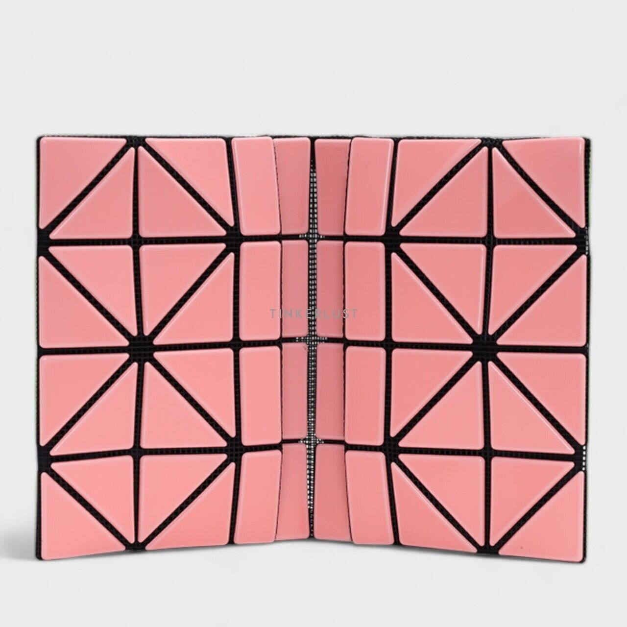 Bao Bao Issey Miyake Card Case in Yellow/Coral Pink Glossy Wallet