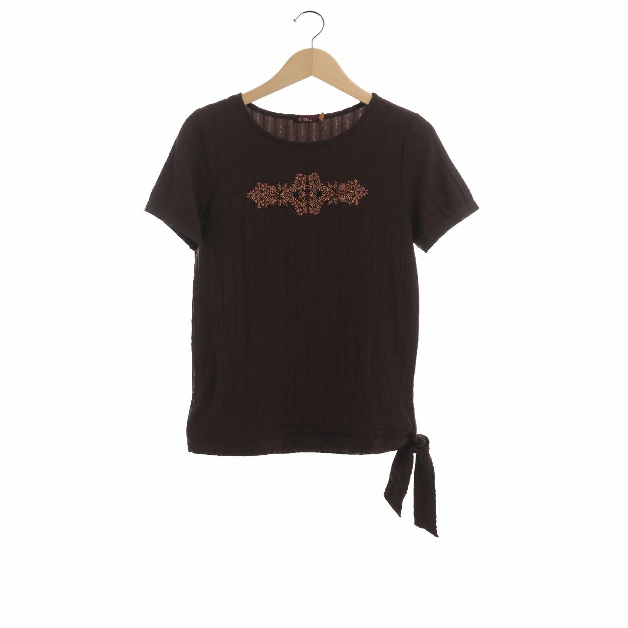 Rosetz Brown Embroidery Blouse