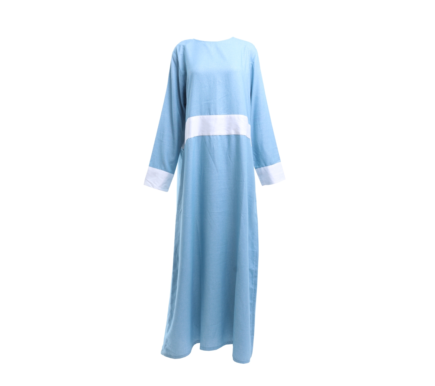 Restu anggraini blue white long dress