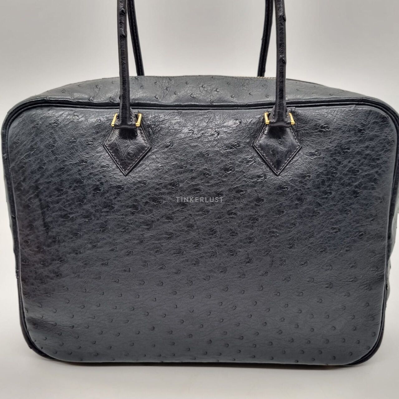 Hermes Plume 32 Indigo Ostrich Black #O 2011 Handbag