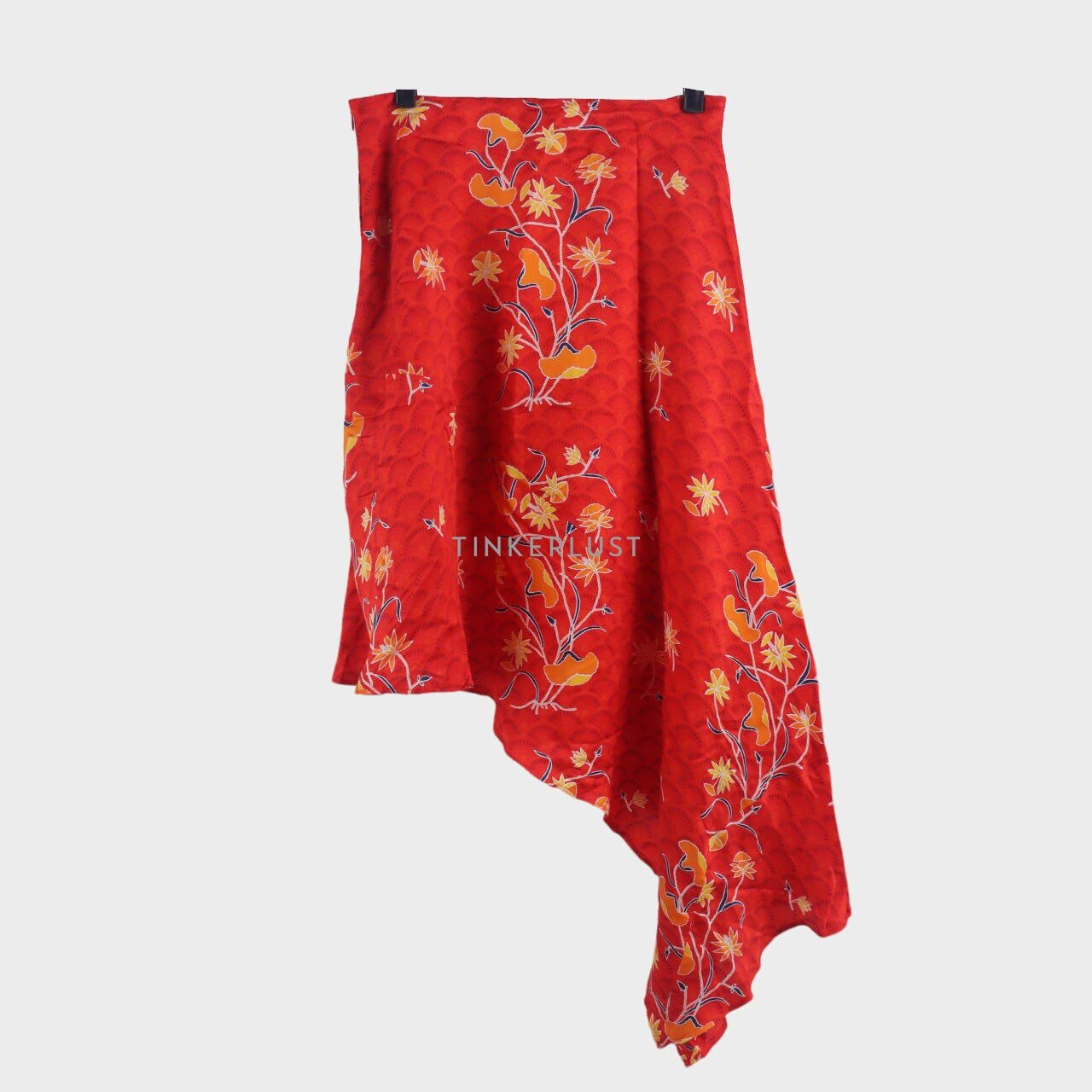 bateeq Red Floral Asymetric Mini Skirt