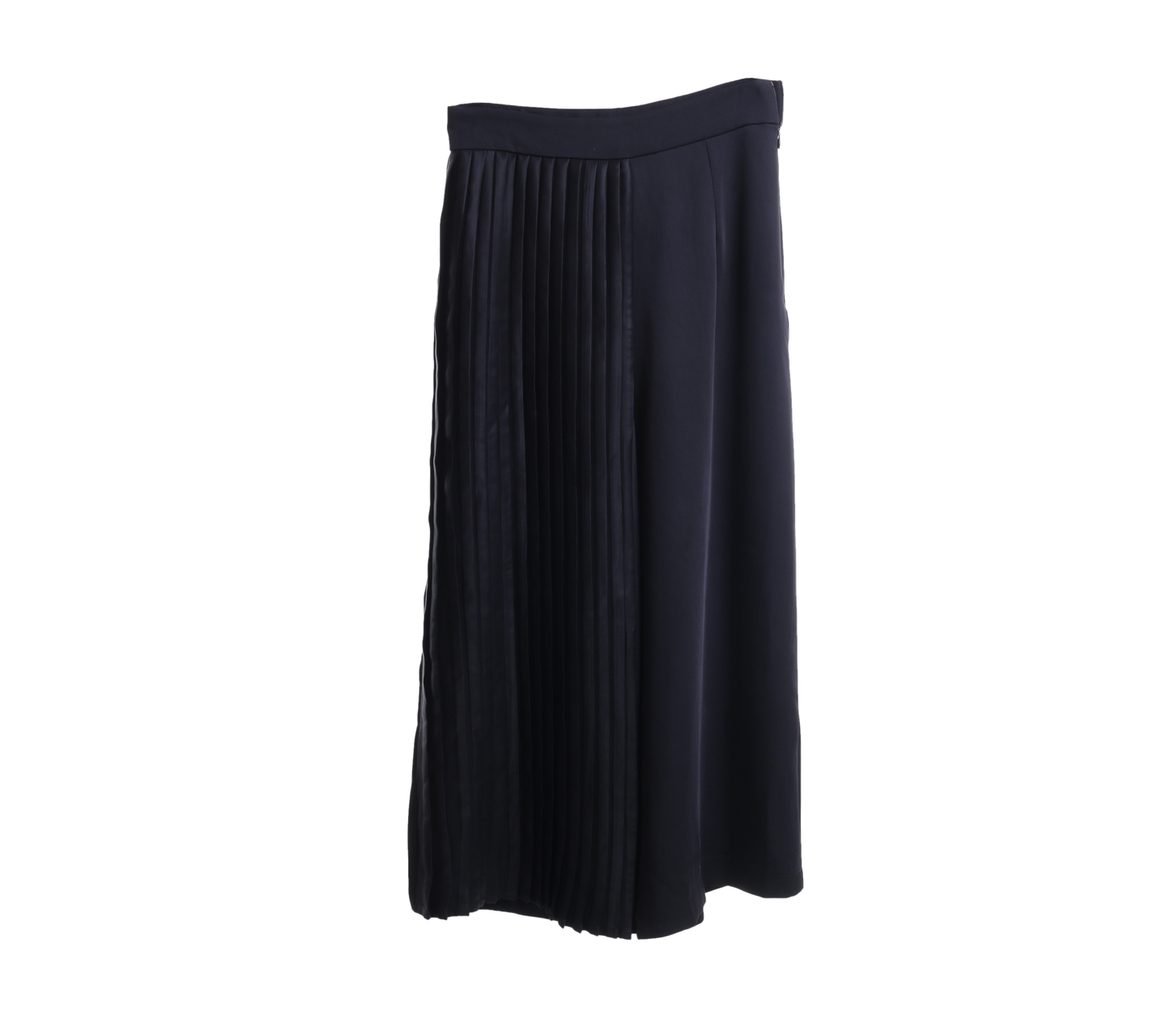 Eloise Black One Side Pleated Cropped Pants