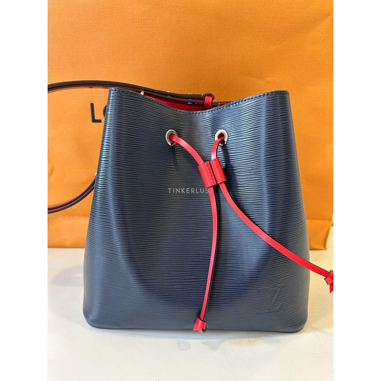 Louis Vuitton Noe Epi Leather Navy & Red Shoulder Bag