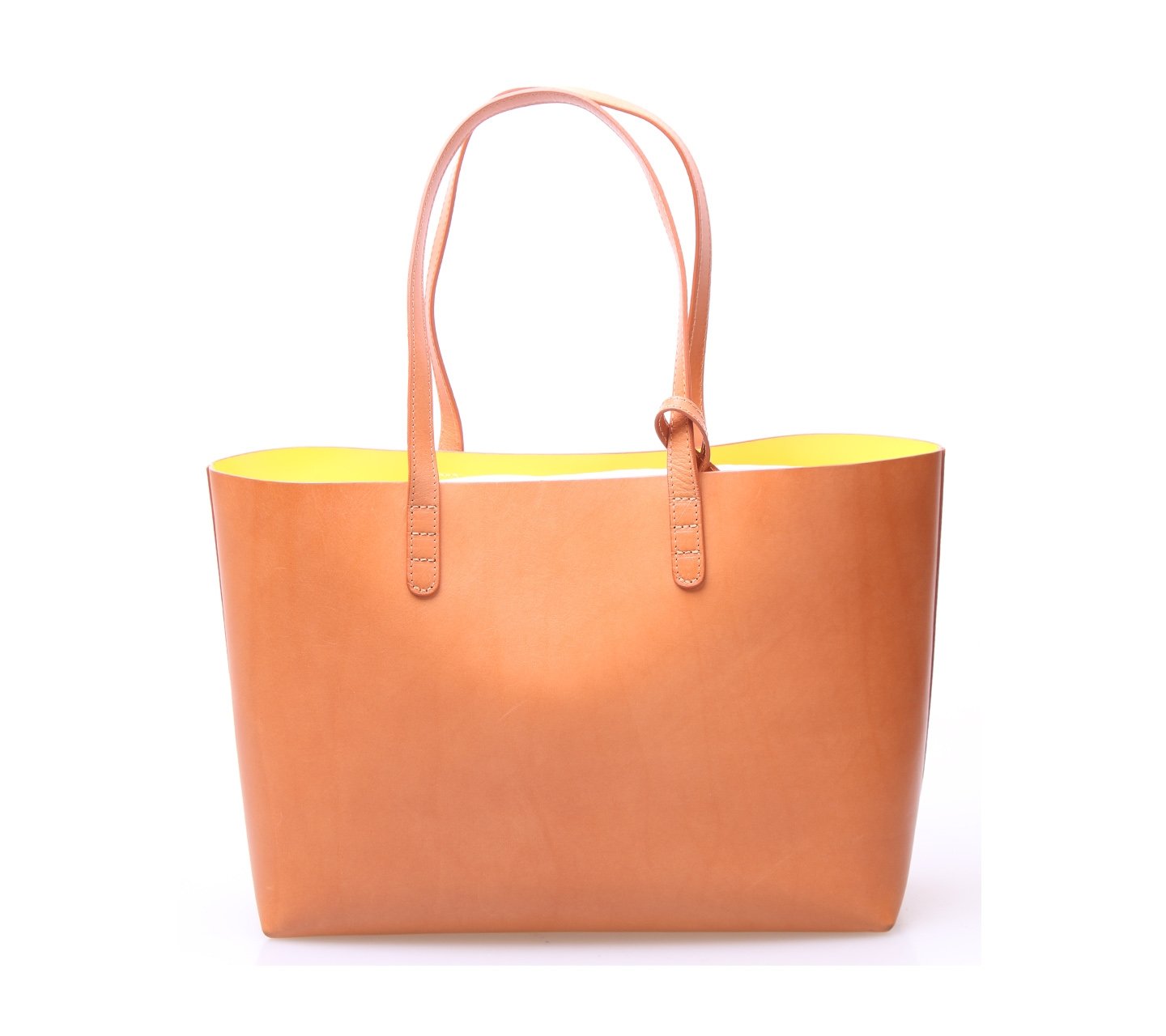 Mansur Gavriel Tangerine Brandy Small Leather Tote Bag