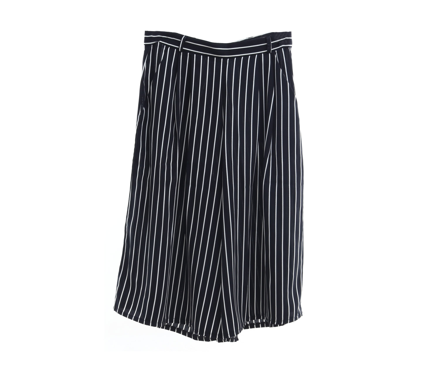 Cerise shop Black & White Striped Cropped Pants