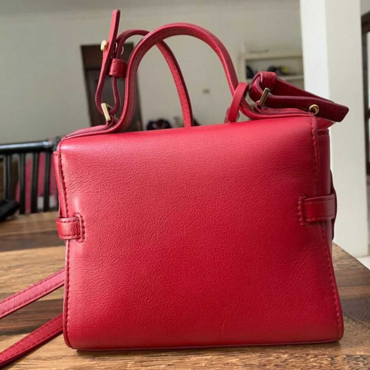 Delvaux Mini Tempete Berry -GHW - Red Sling Bag