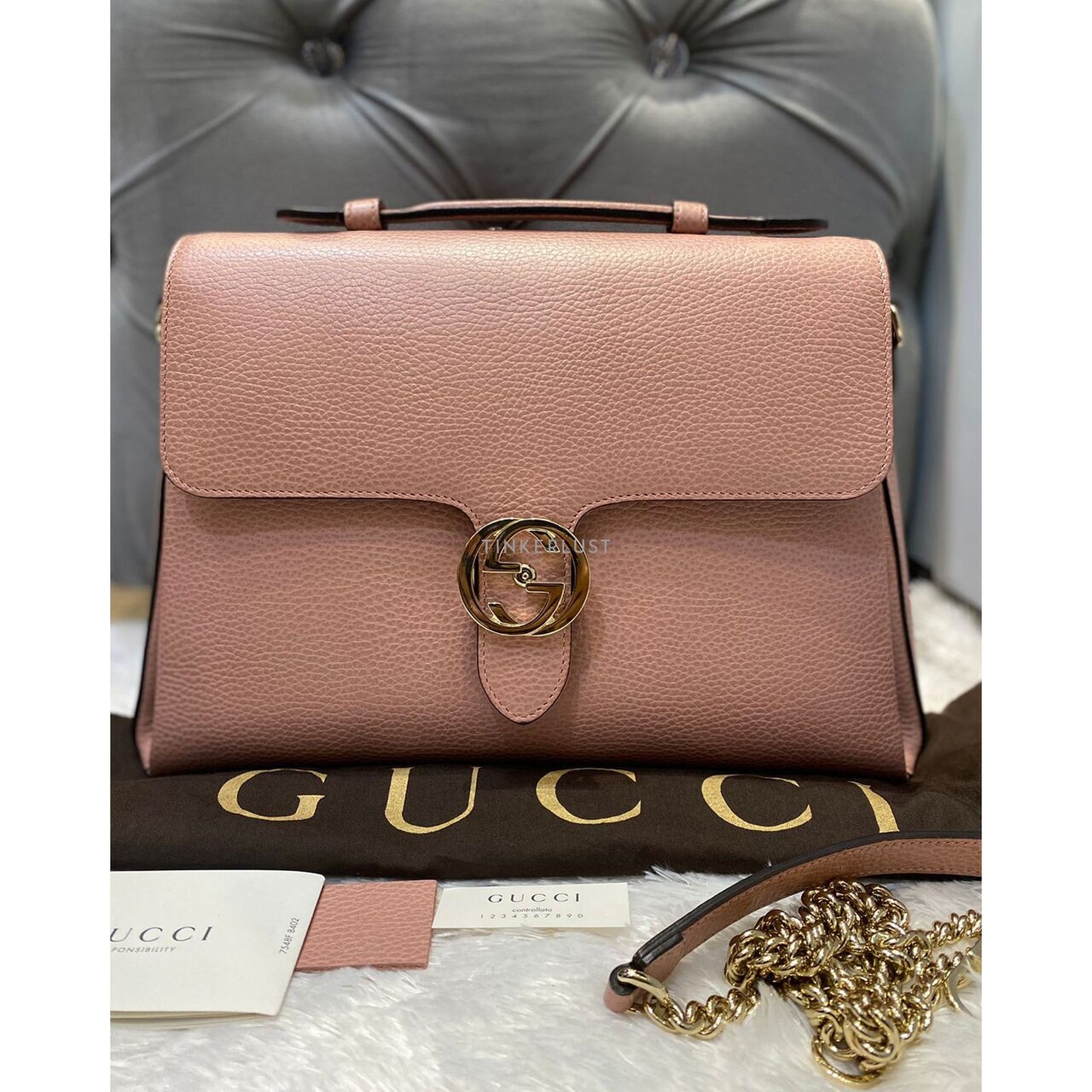 Gucci Interlocking Large Top Handle Pink Satchel