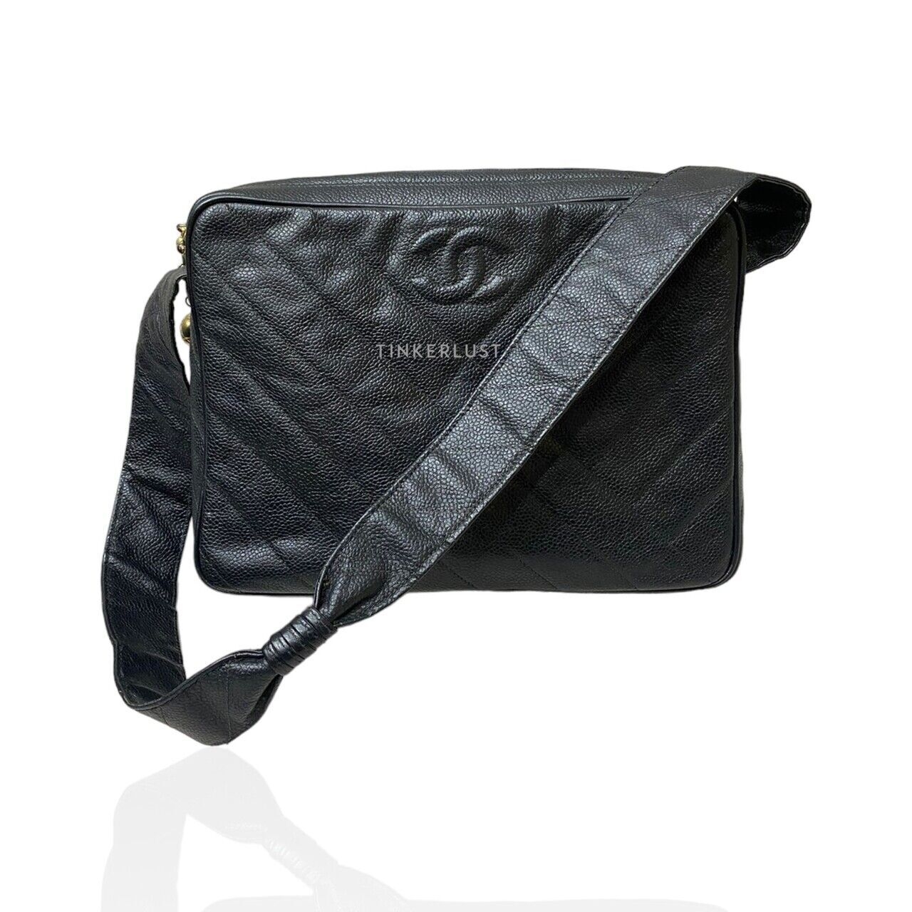 Chanel Vintage Black Caviar #2 GHW Shoulder Bag