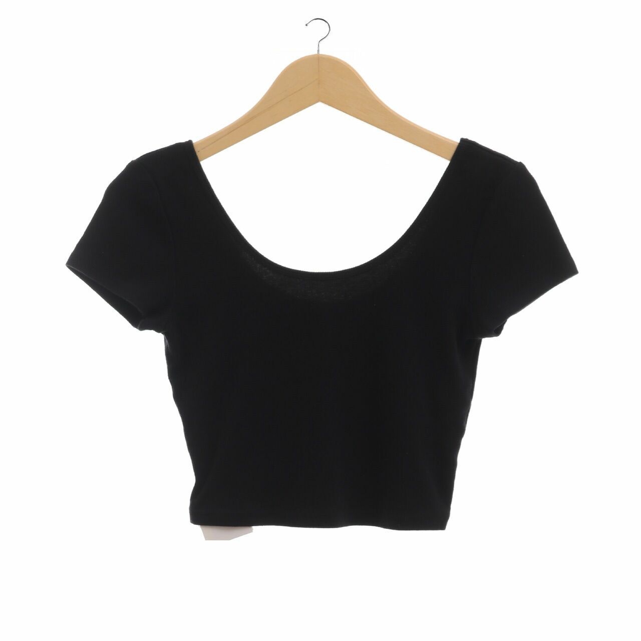 Charlotte Russe Black Cropped Blouse