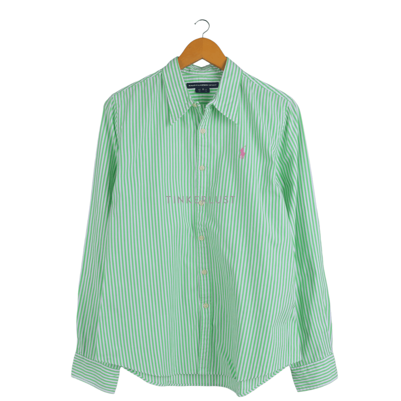 Ralph Lauren Green & White Stripes Shirt