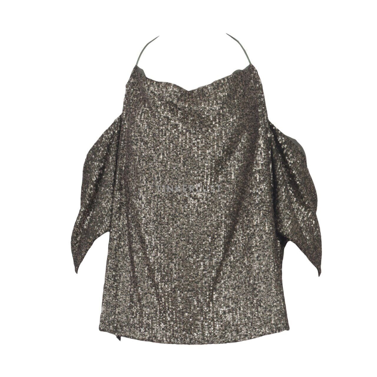 Maryalle Gold & Green Sequin Blouse