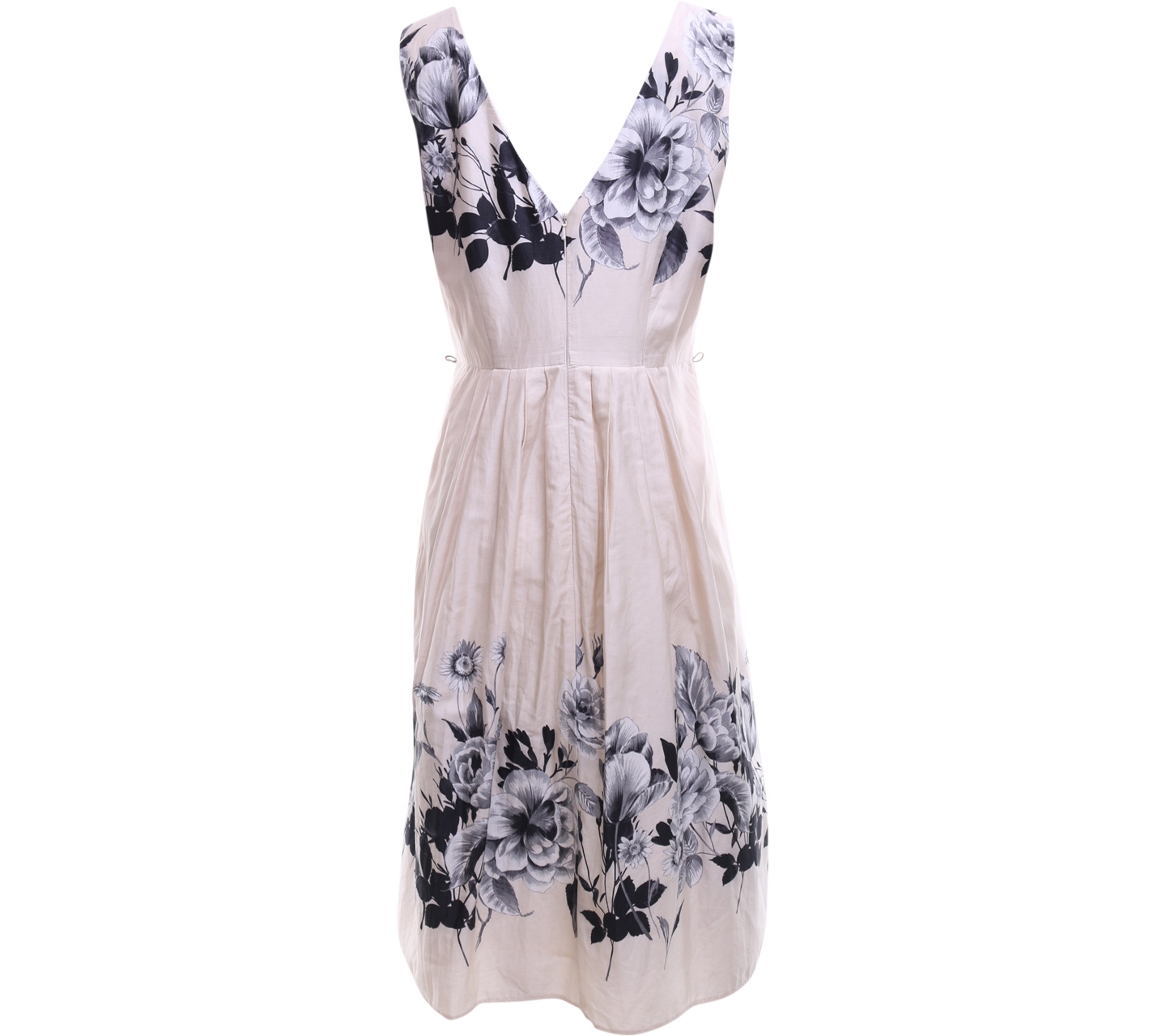 Debut Cream Floral Print Midi Dress
