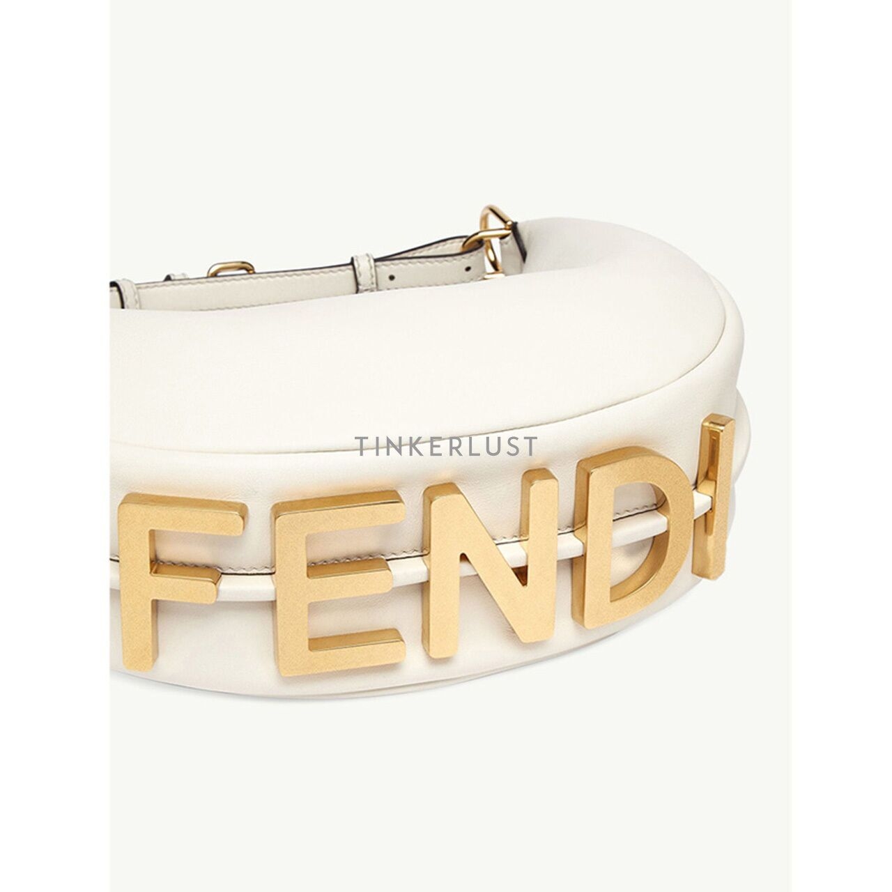 Fendi Small Fendigraphy in White Calf Leather Shoulder Bag