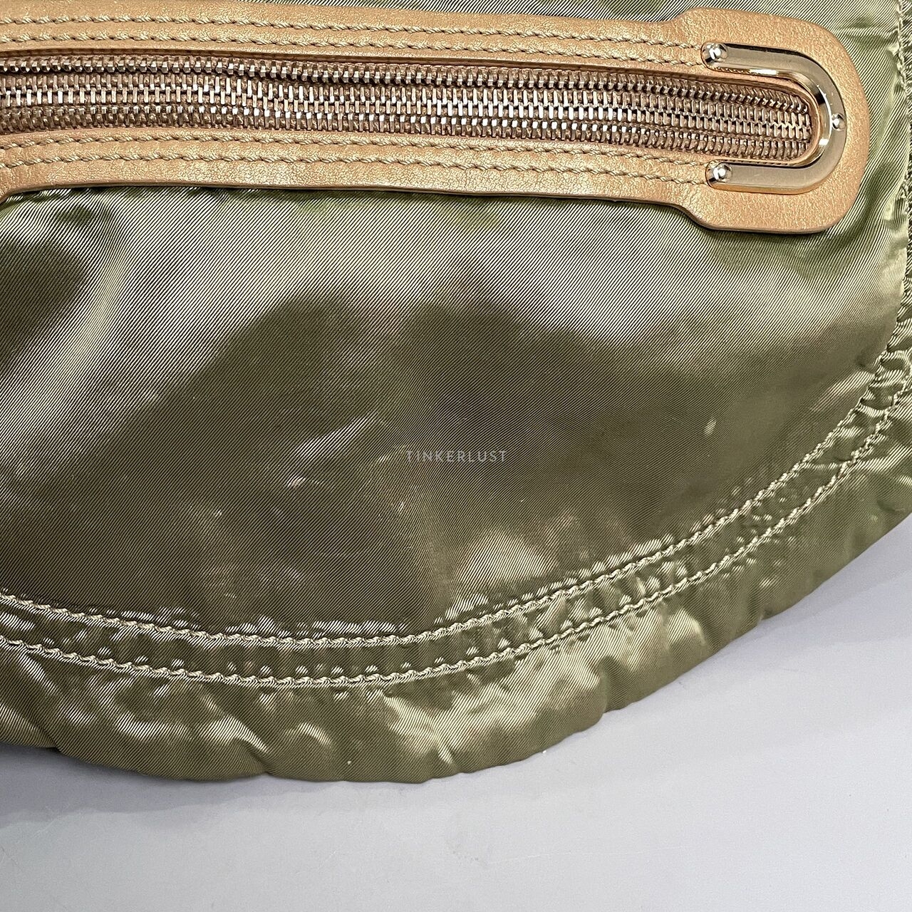 Tod's Pashmy Green Nylon Shoulder Bag