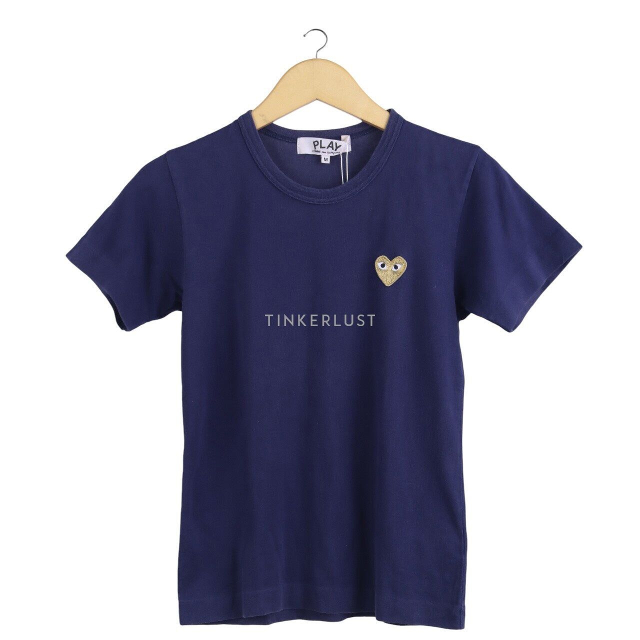 Play by Comme des Garcons Heart Navy Cotton T-Shirt