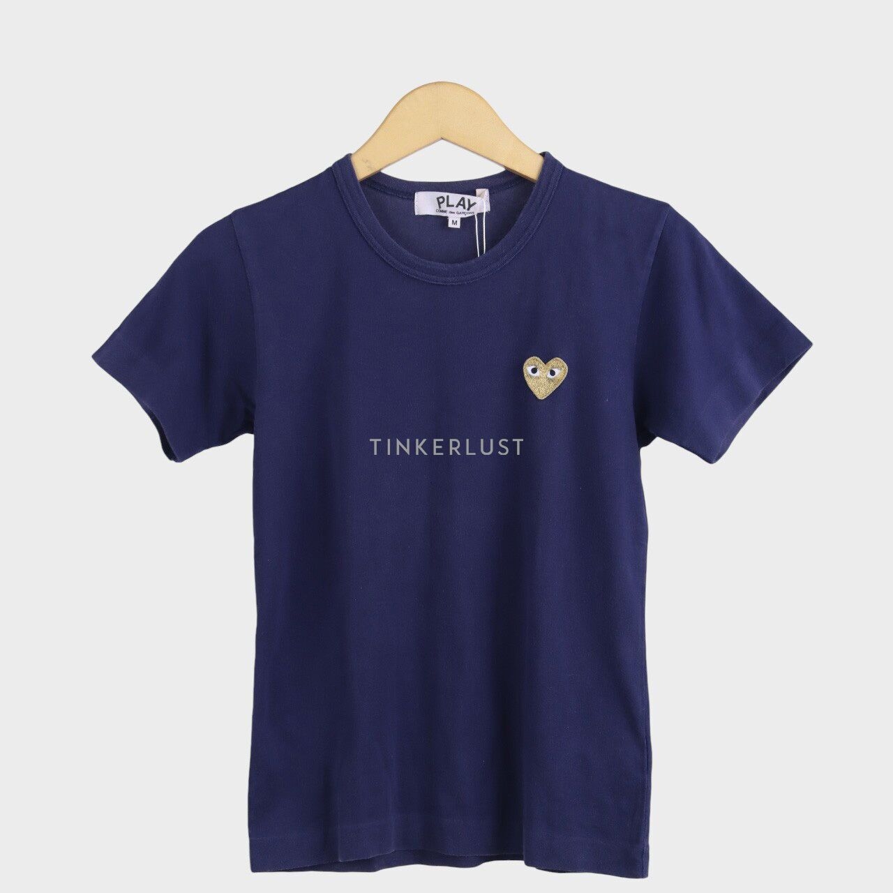 Play by Comme des Garcons Heart Navy Cotton T-Shirt