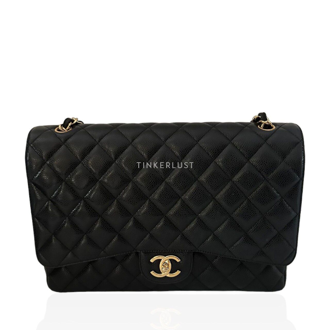 Chanel Classic Maxi Black Caviar #16 GHW Shoulder Bag