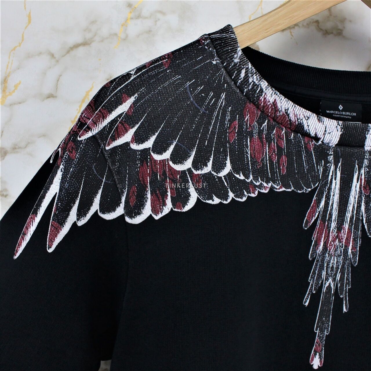 Marcelo Burlon Red/Black/White Wing Sweater	