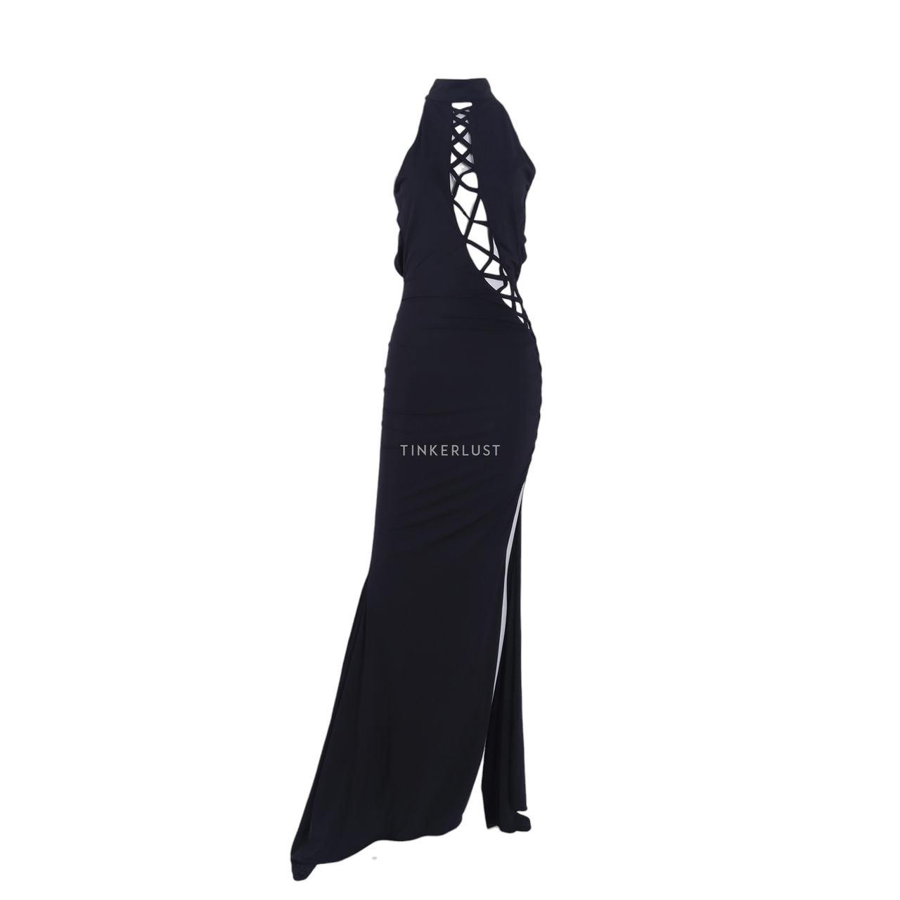 Private Collection Black Slit Long Dress