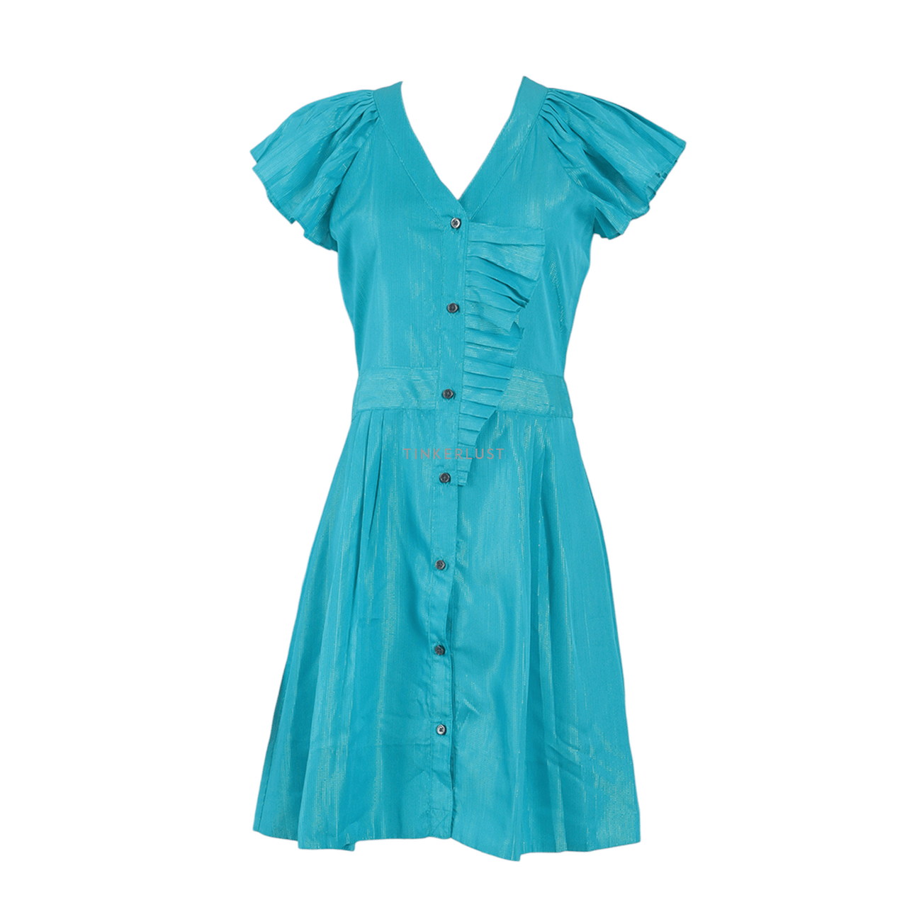 Marc Jacobs Ruffle Turquoise Mini Dress