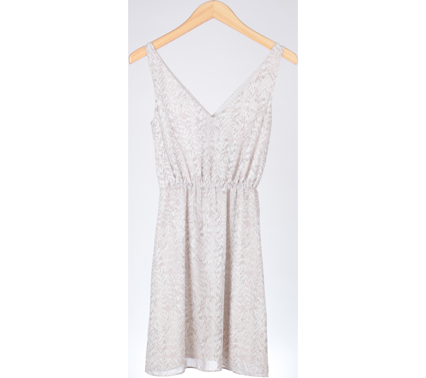 Balmain X H&M Cream And White Sleeveless Mini Dress