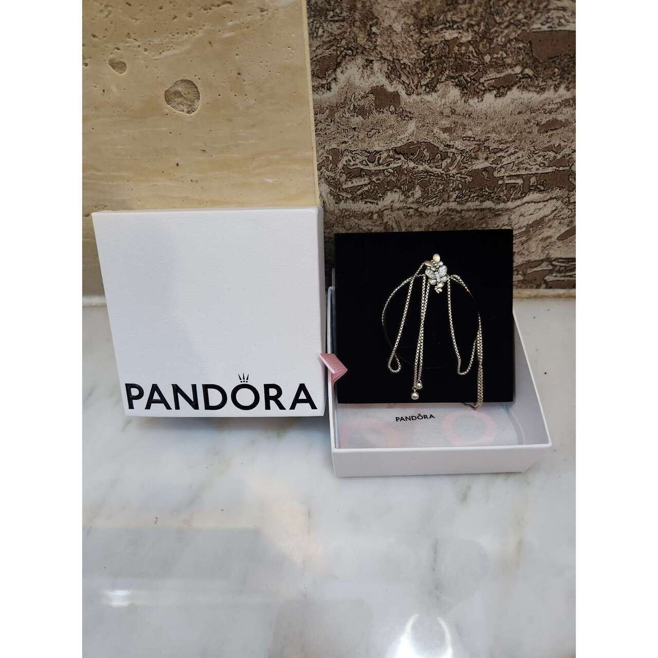 Pandora Butterfly Silver Y Necklace  