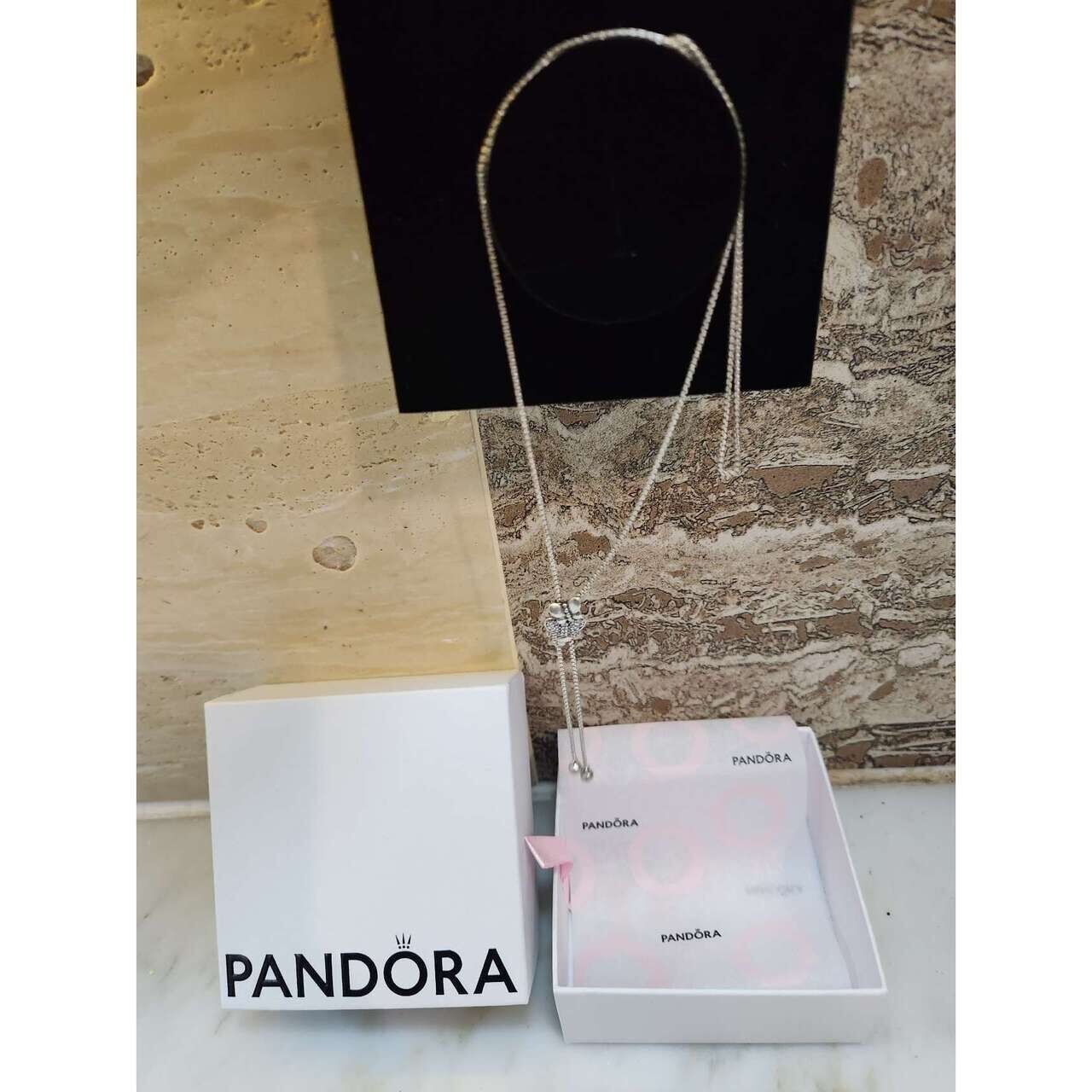 Pandora Butterfly Silver Y Necklace  