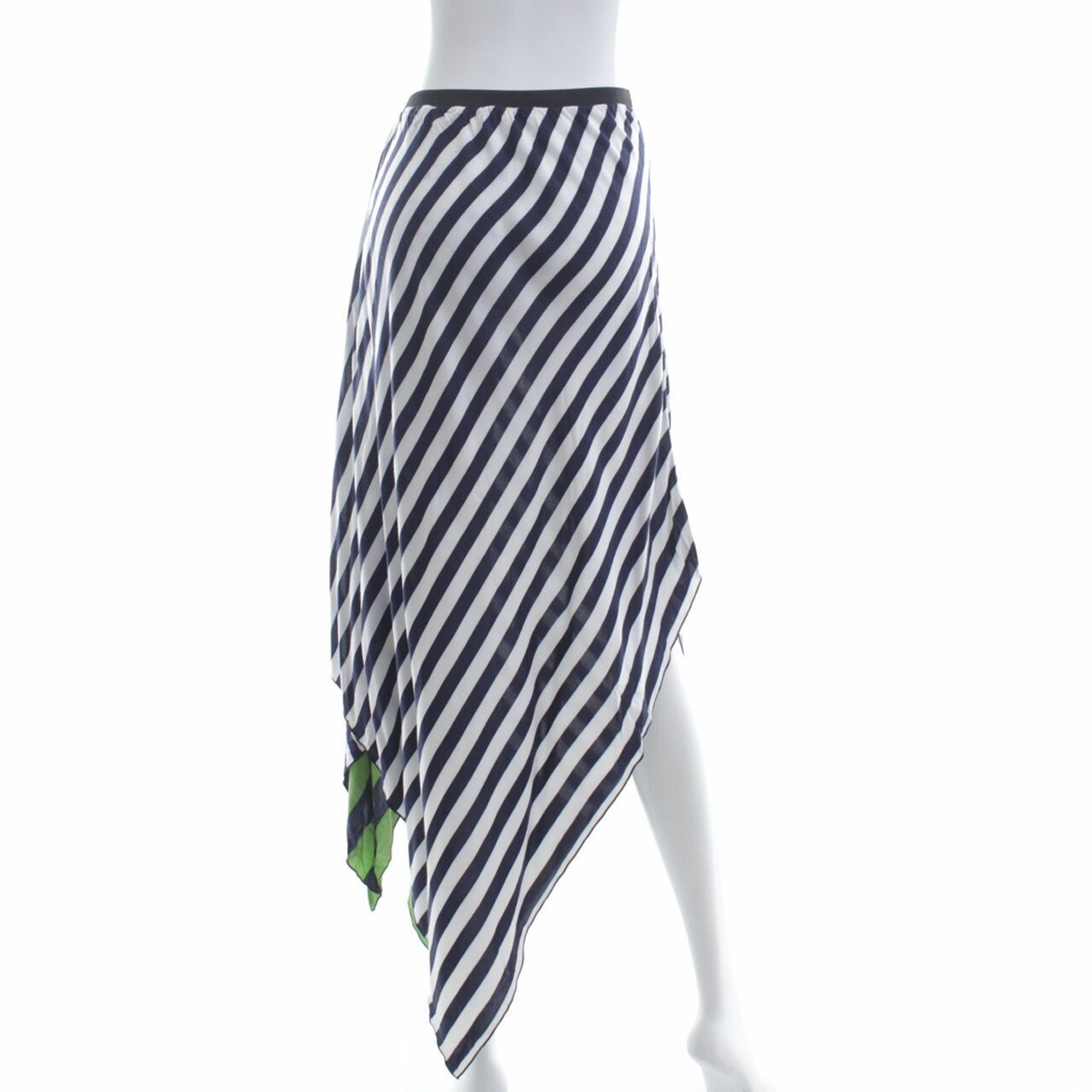 Milcah Navy Stripes Midi Skirt