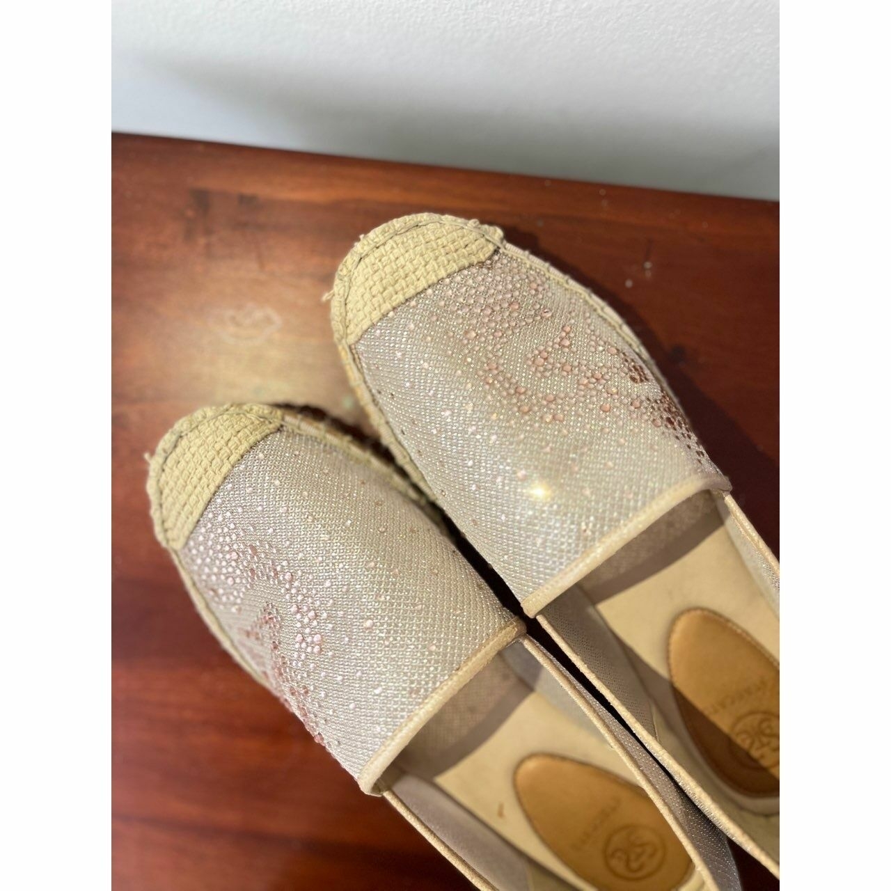 Staccato Gold & Beige Flats
