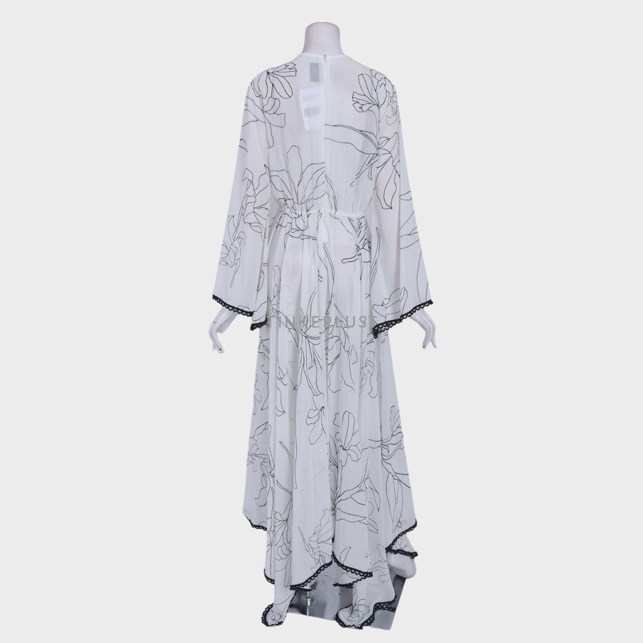 Barli Asmara Black & White Floral See Through Long Dress