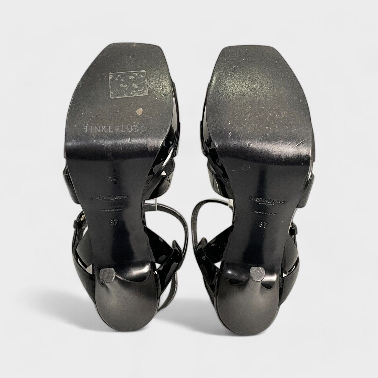 Saint Laurent Patent Leather Tribute Black Heels