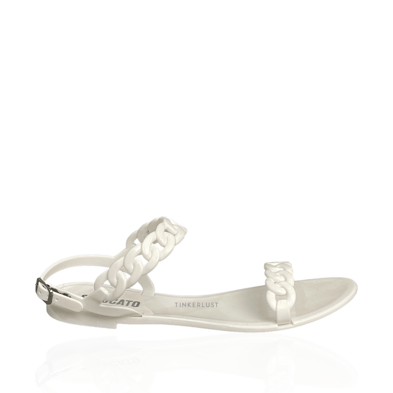 Staccato White Slingback Sandals