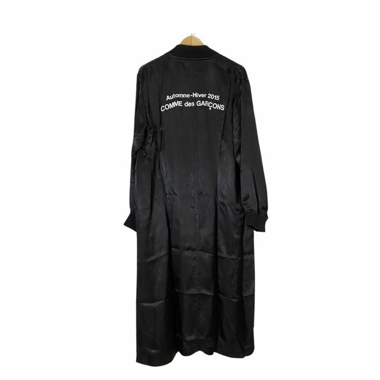Comme des Garçons Black CDG Logo Long Satin Coat 