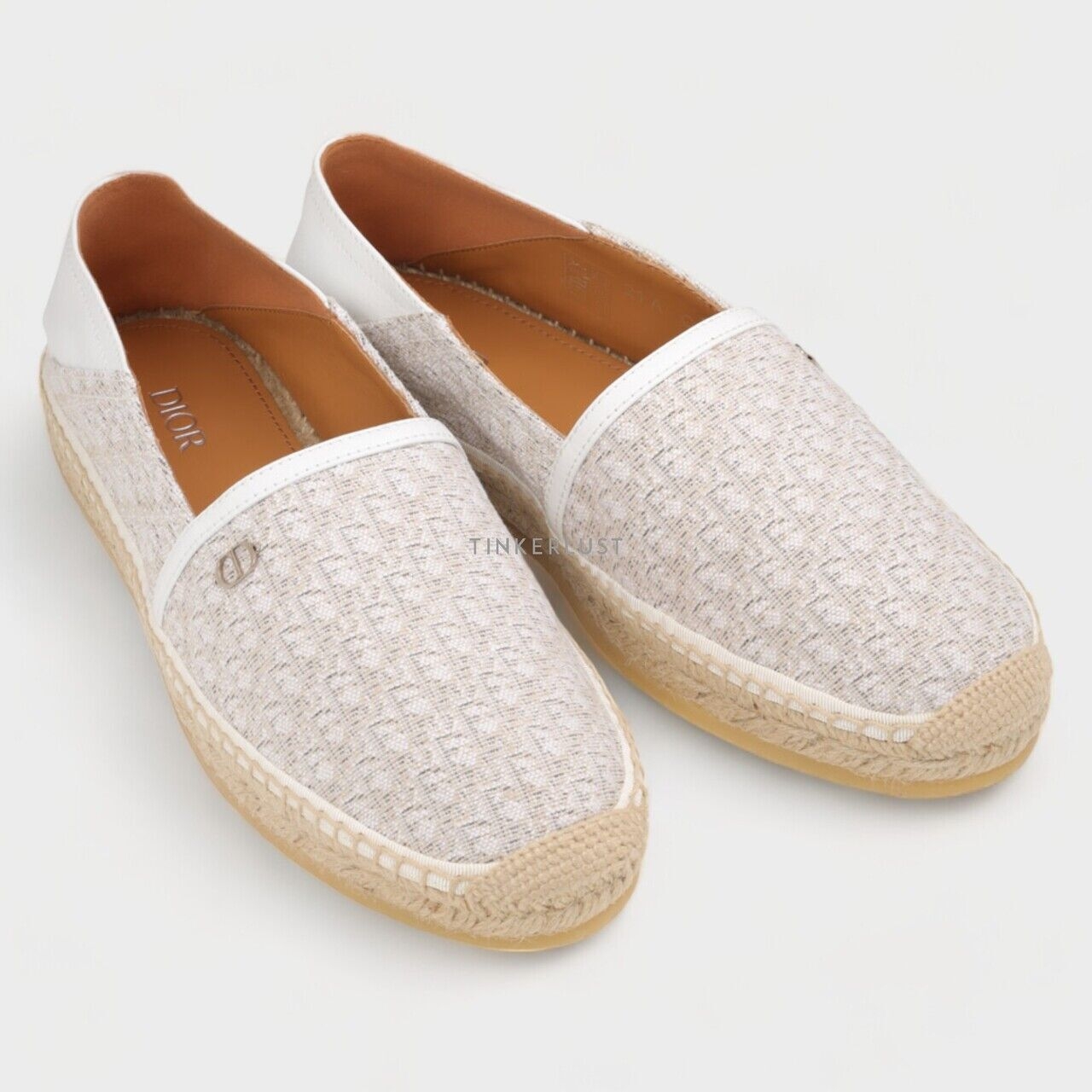 Christian Dior Paradise Oblique Espadrille in Off White Flats