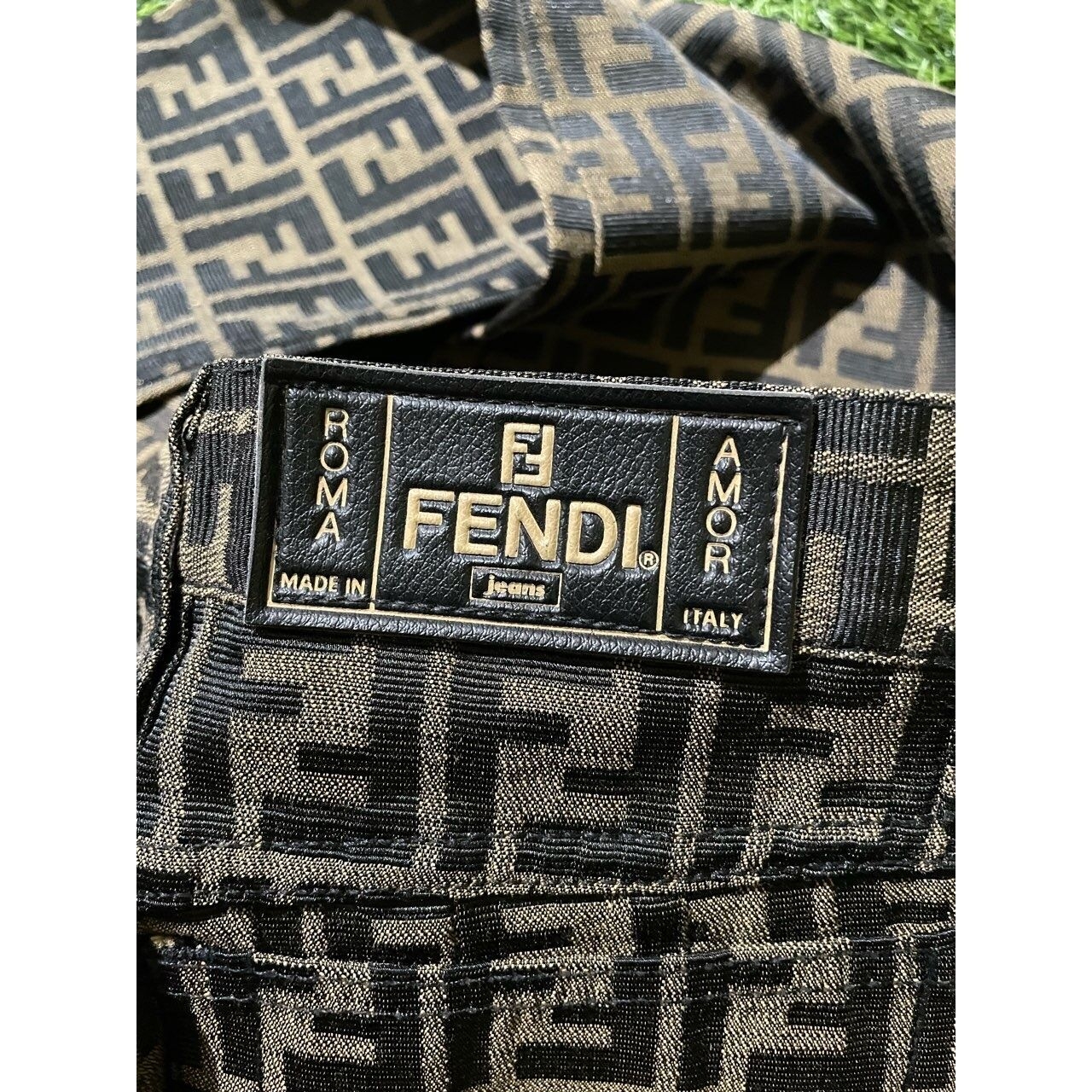 Fendi Brown & Black Celana Panjang