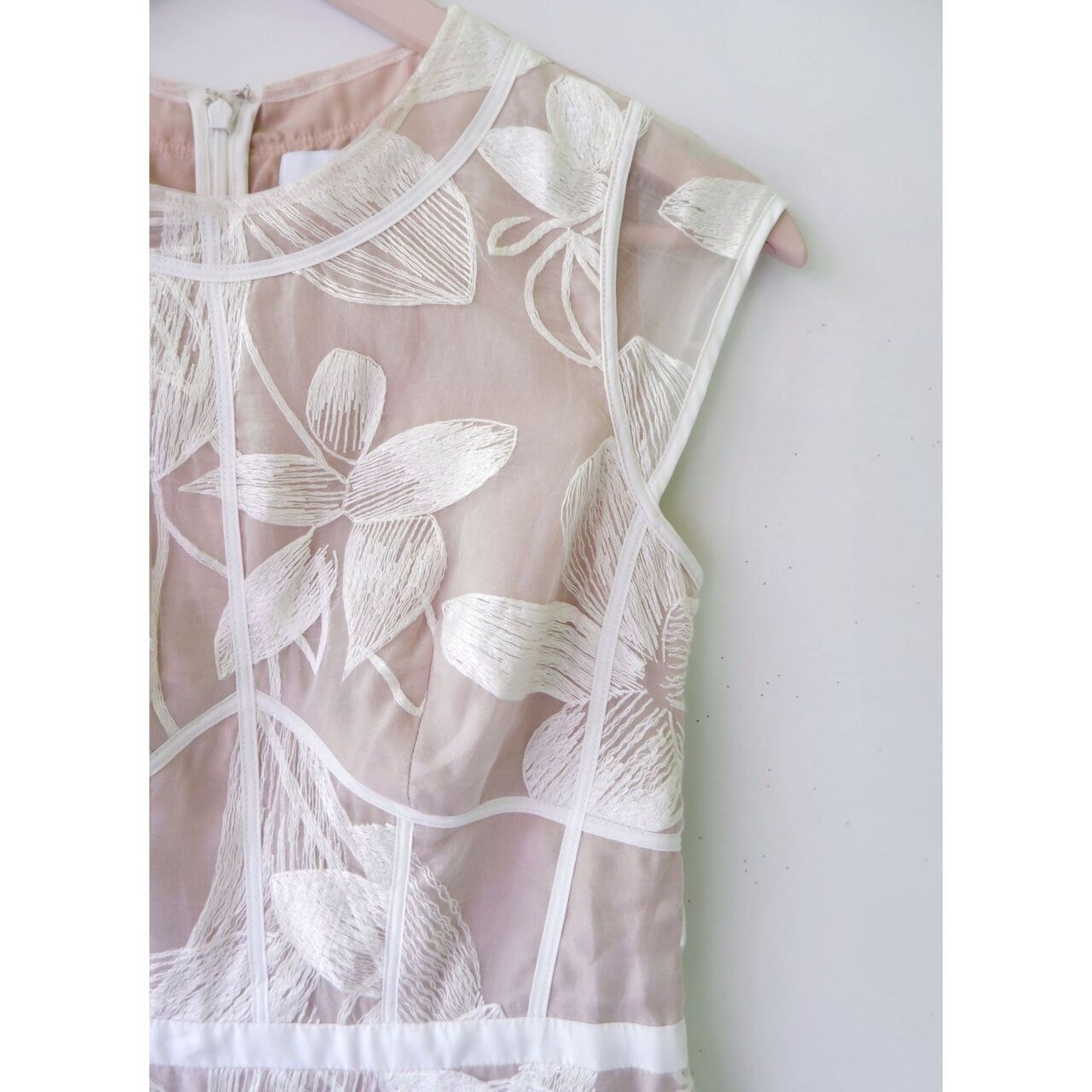 Reiss Broken White Floral Mini Dress