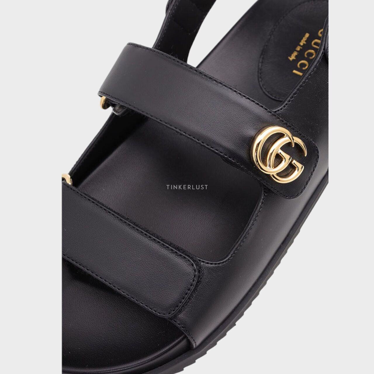 Gucci Double G Black GHW Sandals