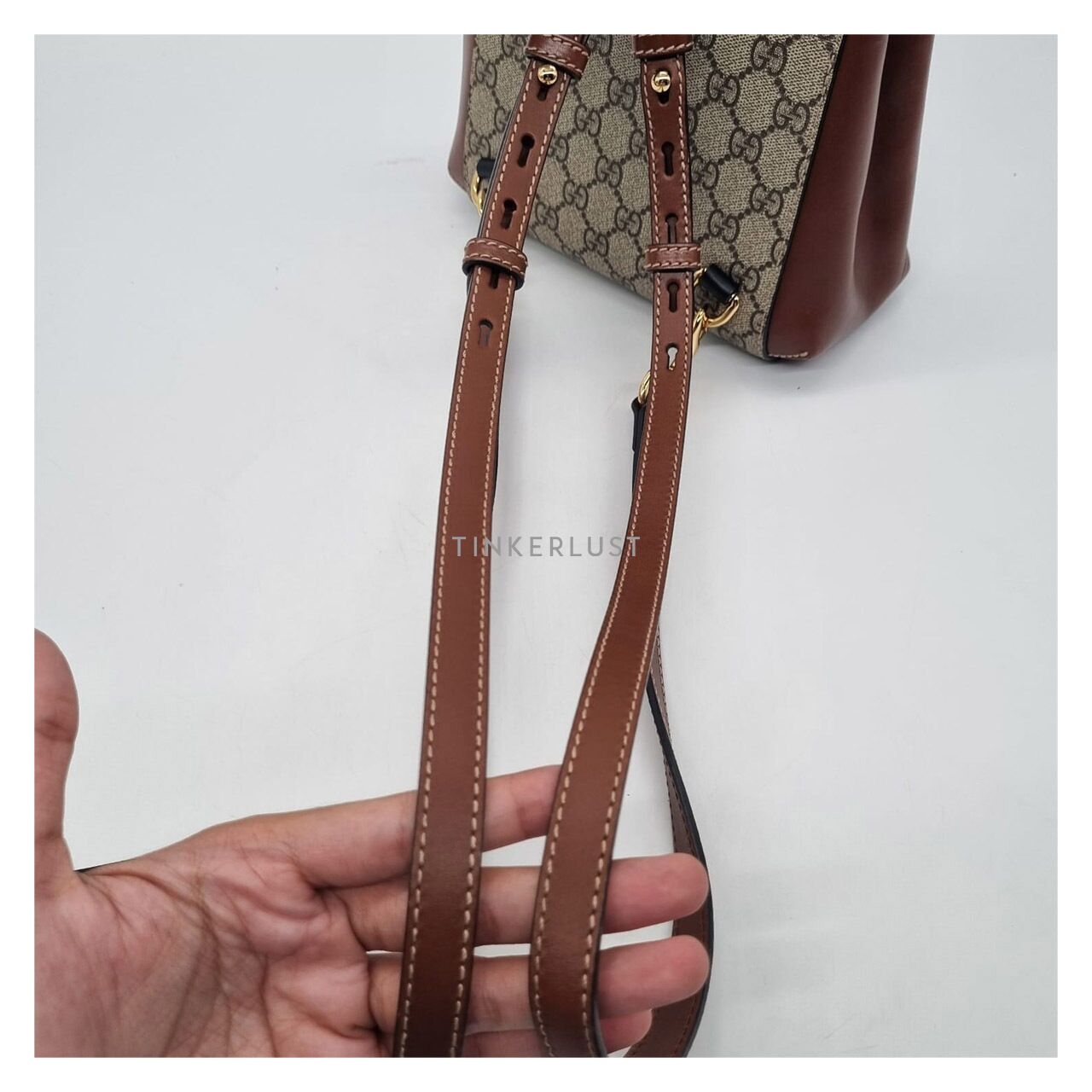 Gucci GG Supreme Canvas & Leather Padlock Backpack