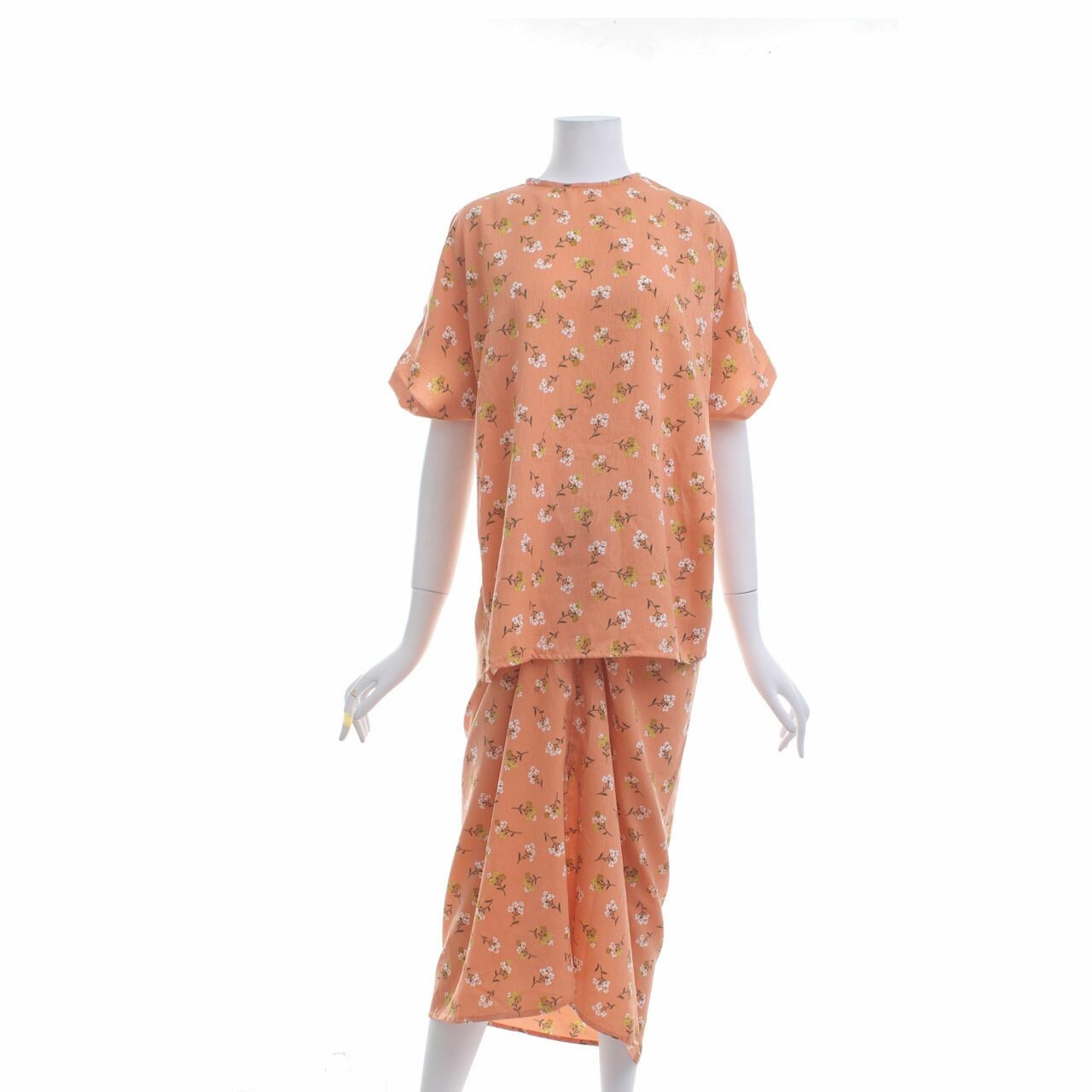 KALM Orange Floral Midi Dress