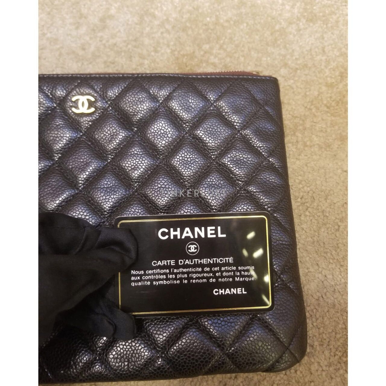 Chanel O Case Medium Black #21 LGHW Pouch