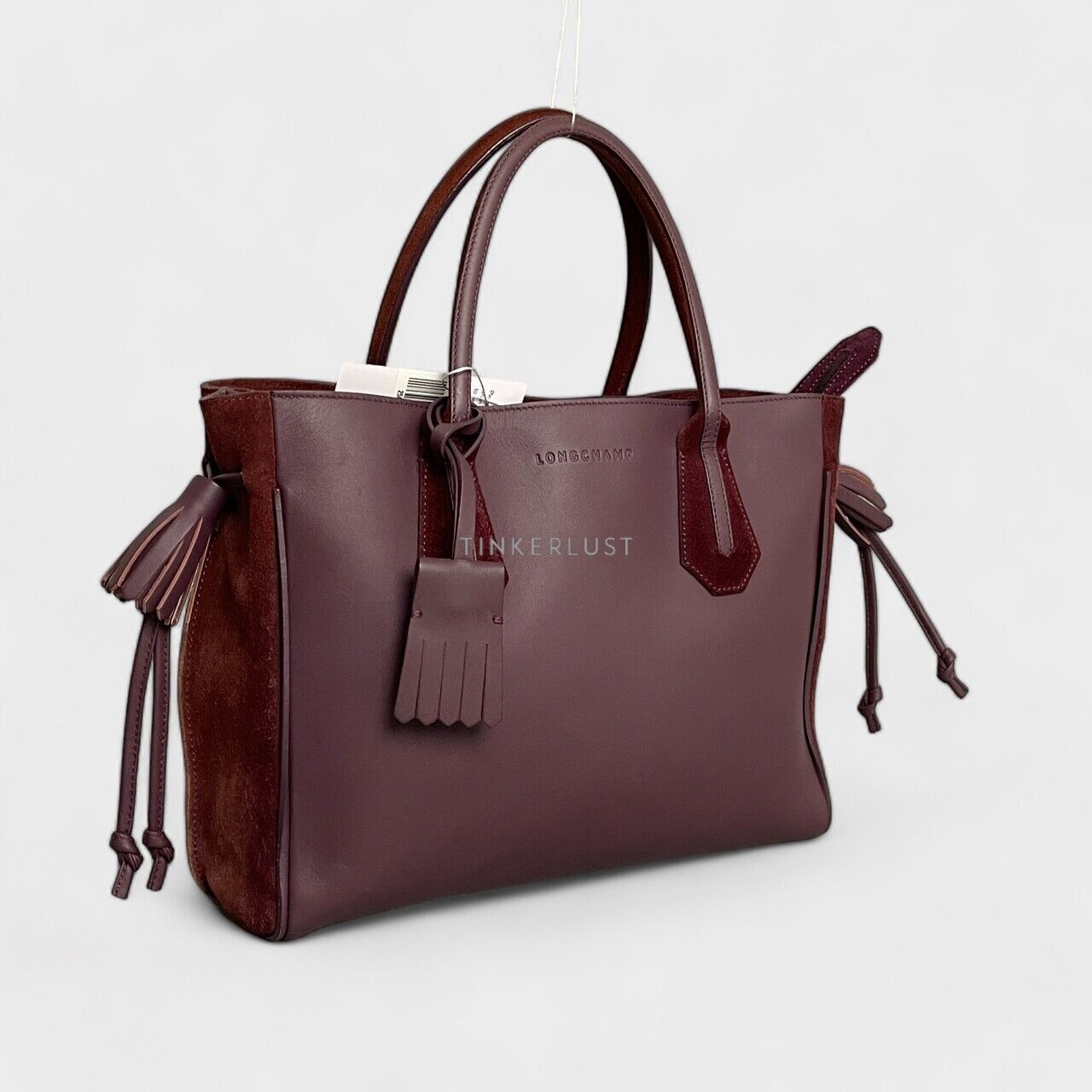 Longchamp Penelope Purple Leather GHW Tote Bag