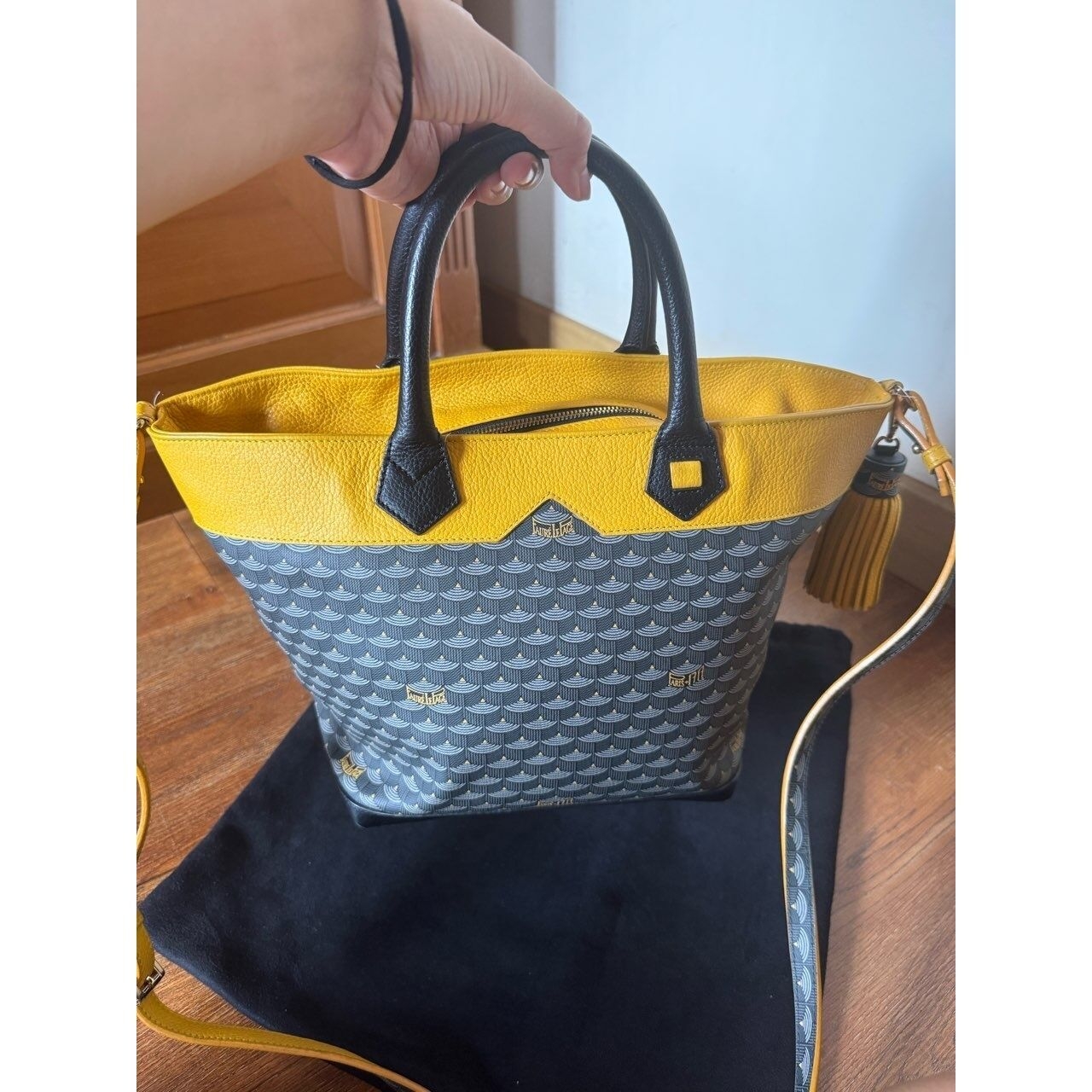 Faure Le Page Grey & Yellow Handbag