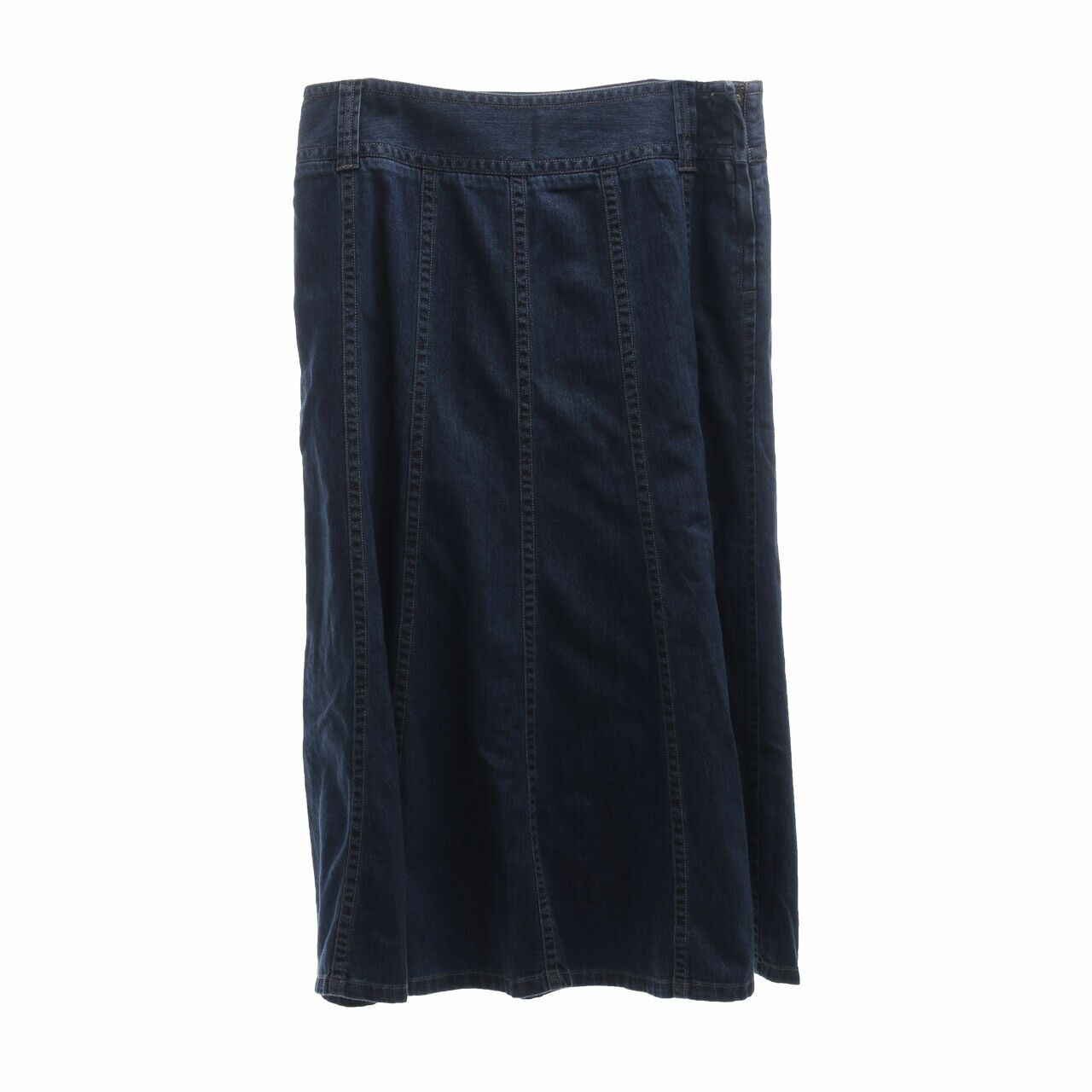 Liz Claiborne Dark Blue Washed Midi Skirt
