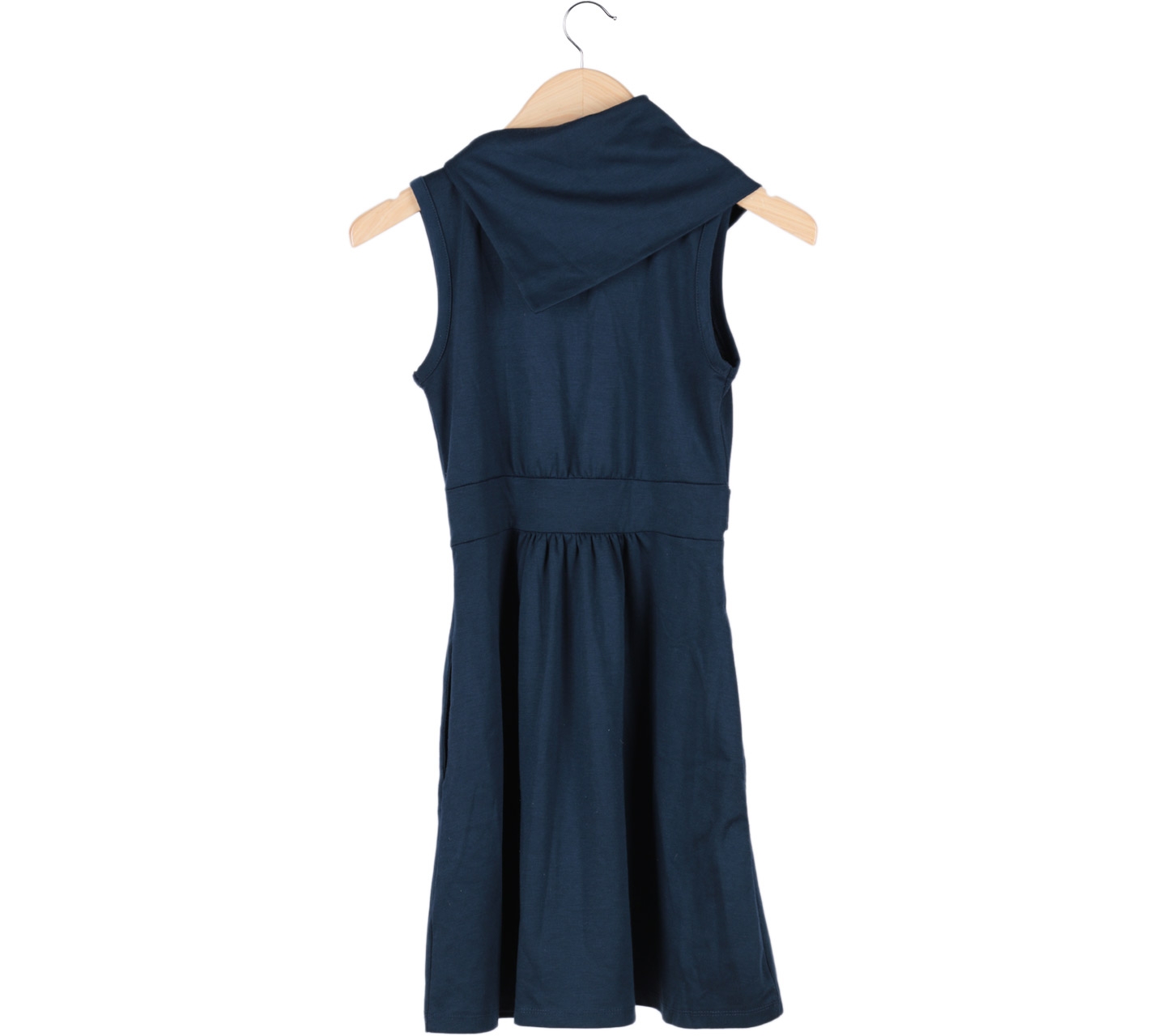 Monteau Dark Blue High Neck Mini Dress