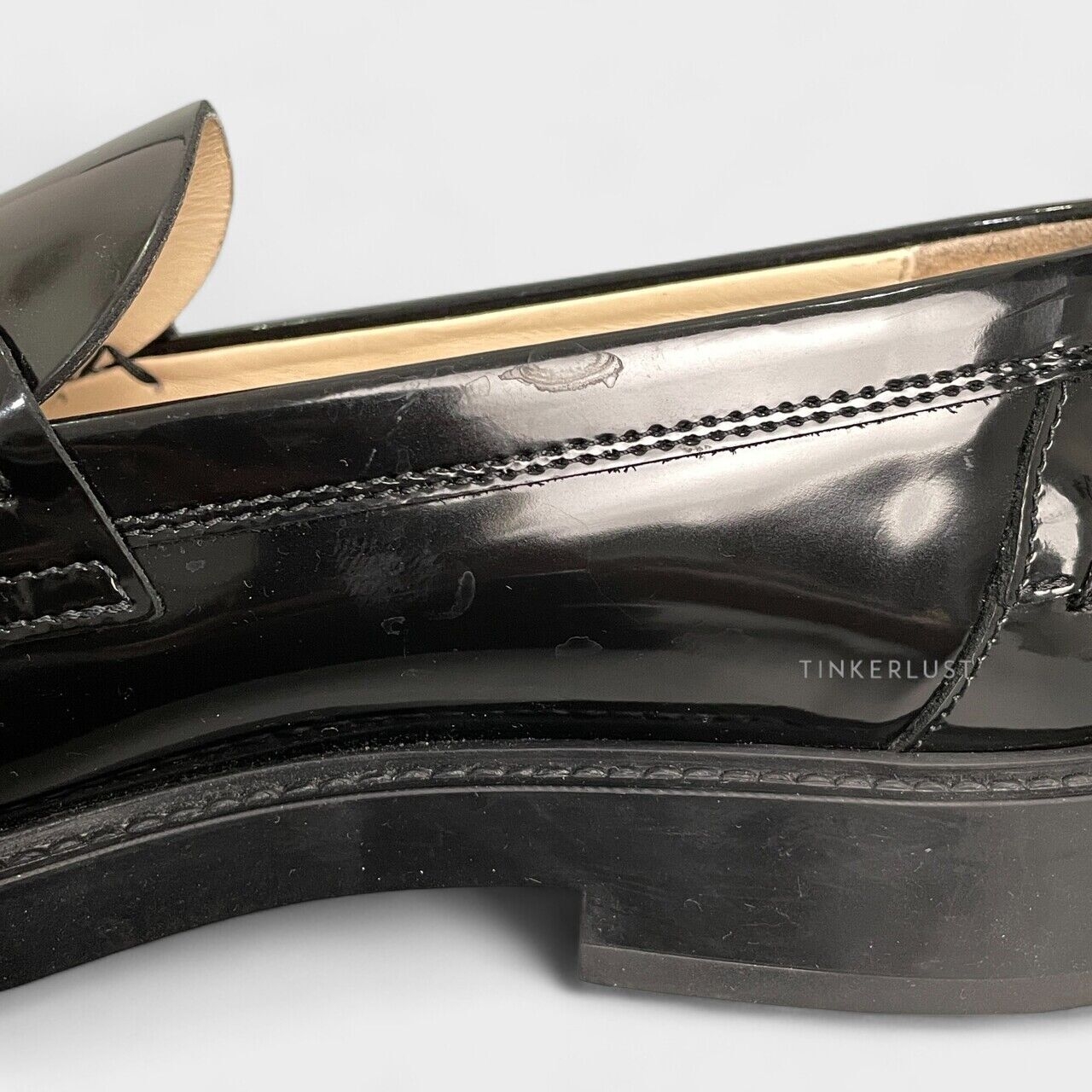 Tod's Gomma Basso Black Patent Loafers