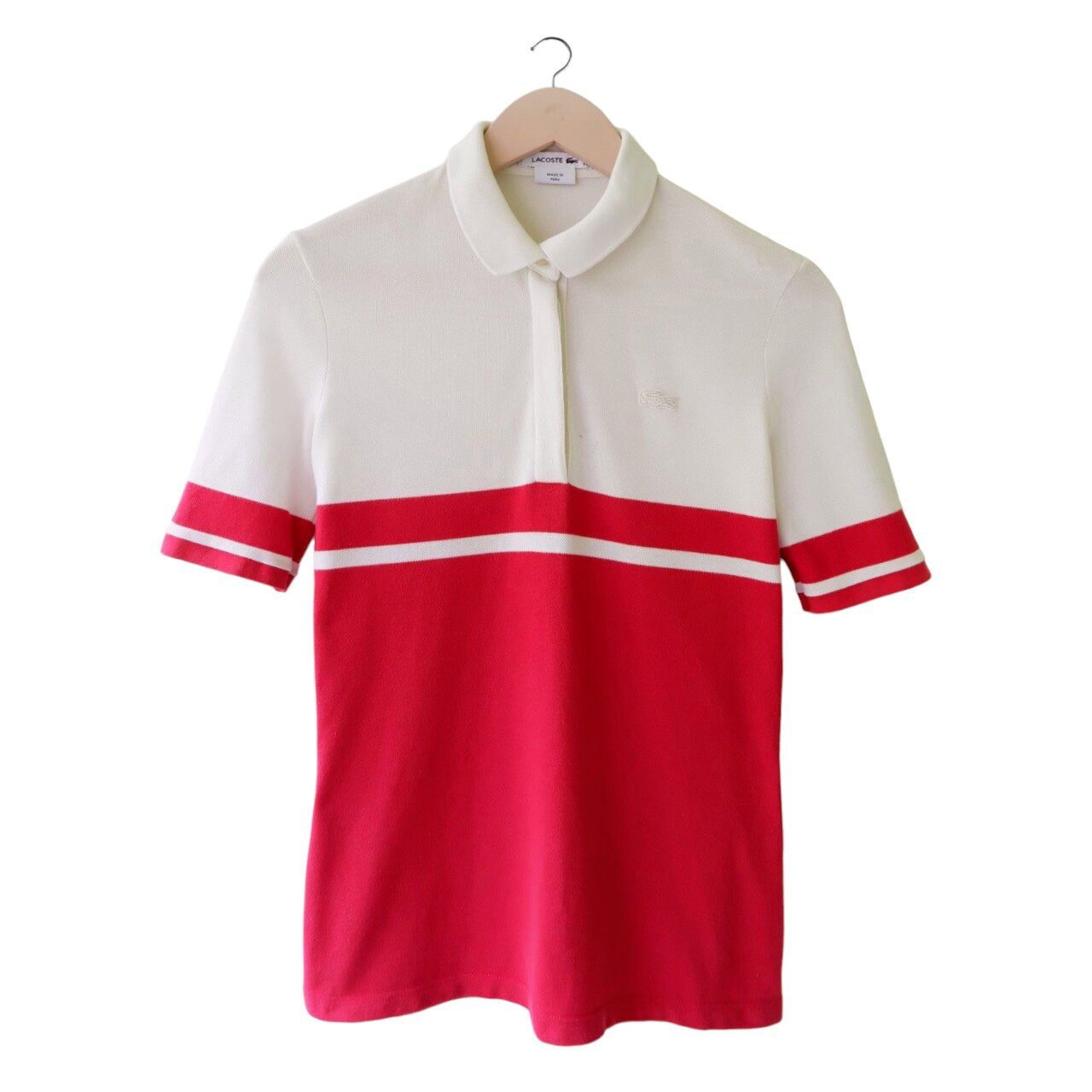 Lacoste Red White Polo T-Shirt 