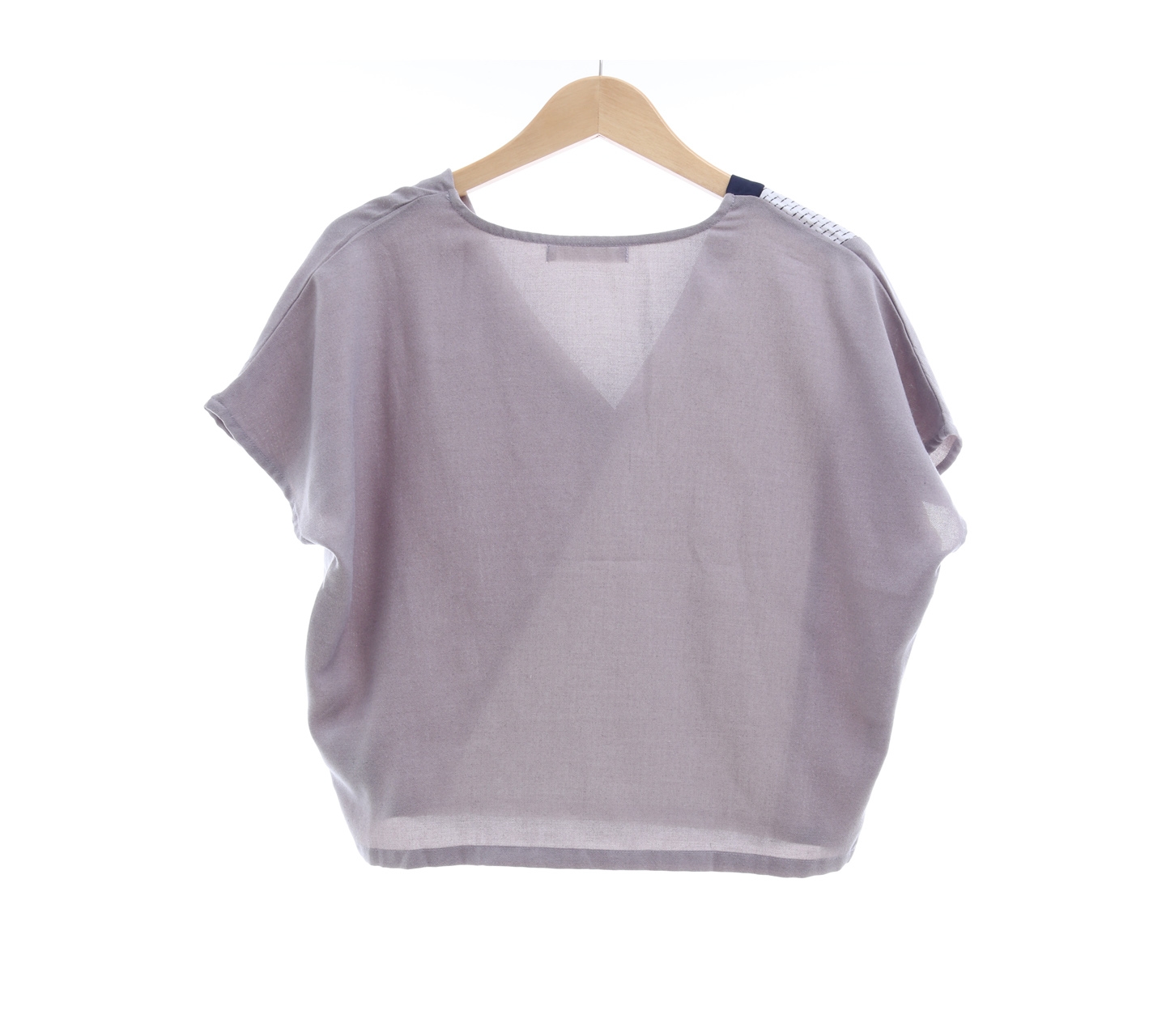 Dot Dtails Grey White Blouse